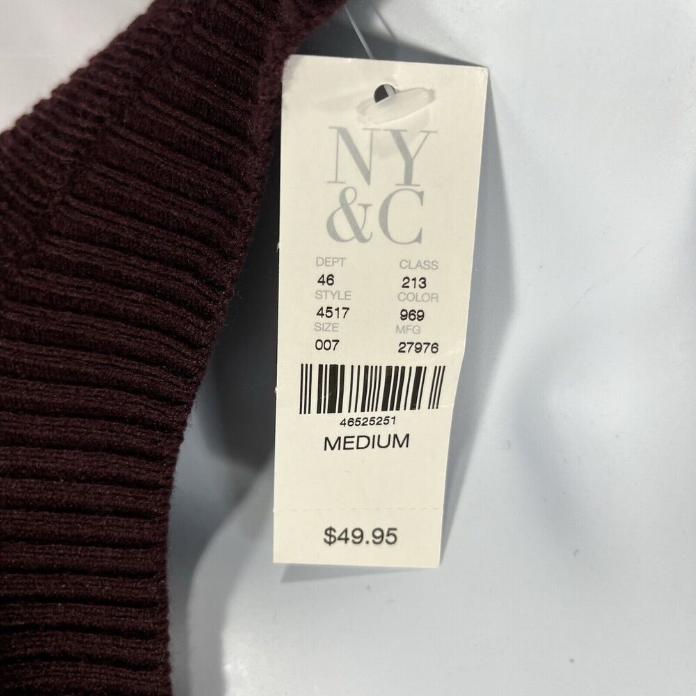SOHO NEW YORK AND COMPANY SWEATER TOP WOMENS MEDIUM RED 3/4 SLEEVE NWT NEW - Picture 7 of 13